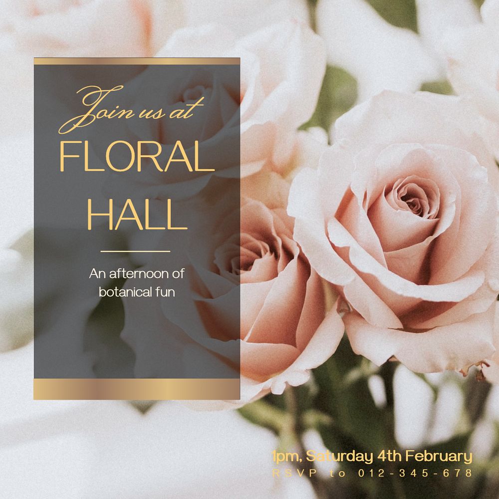 Floral hall Instagram post template