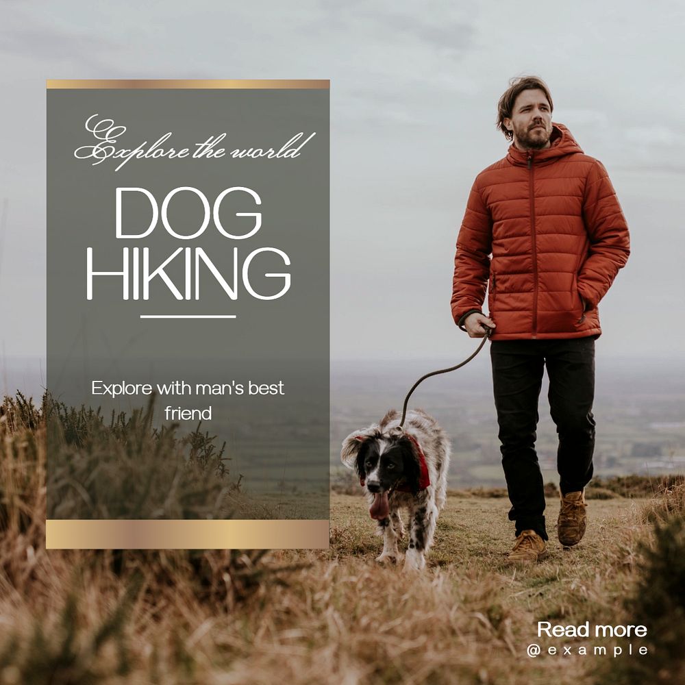 Hiking pet Instagram post template