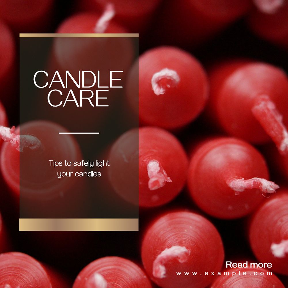 Candle care Instagram post template