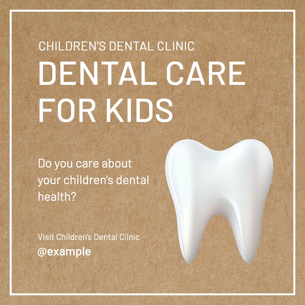 Kids dental care Instagram post template