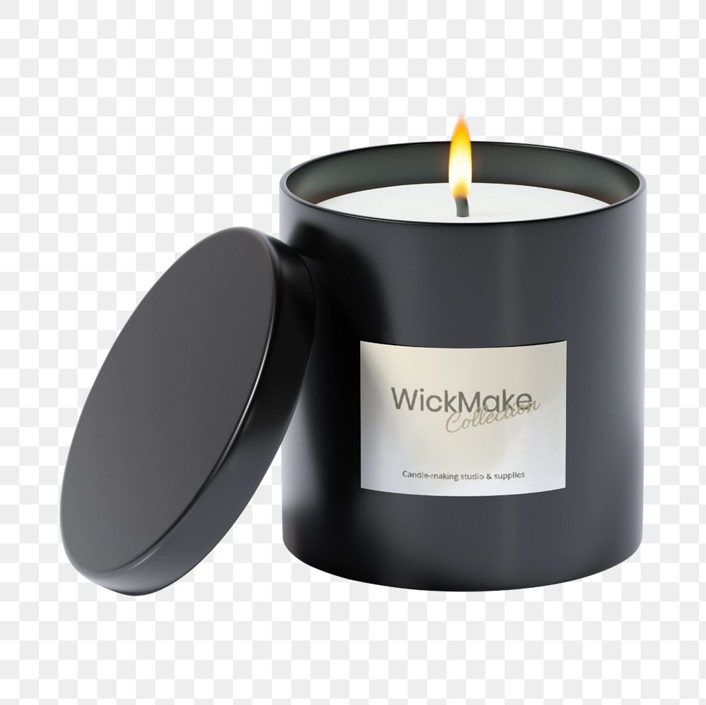 Scented candle, label packaging mockup