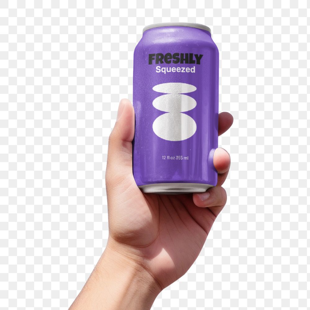 Soda can, food packaging mockup