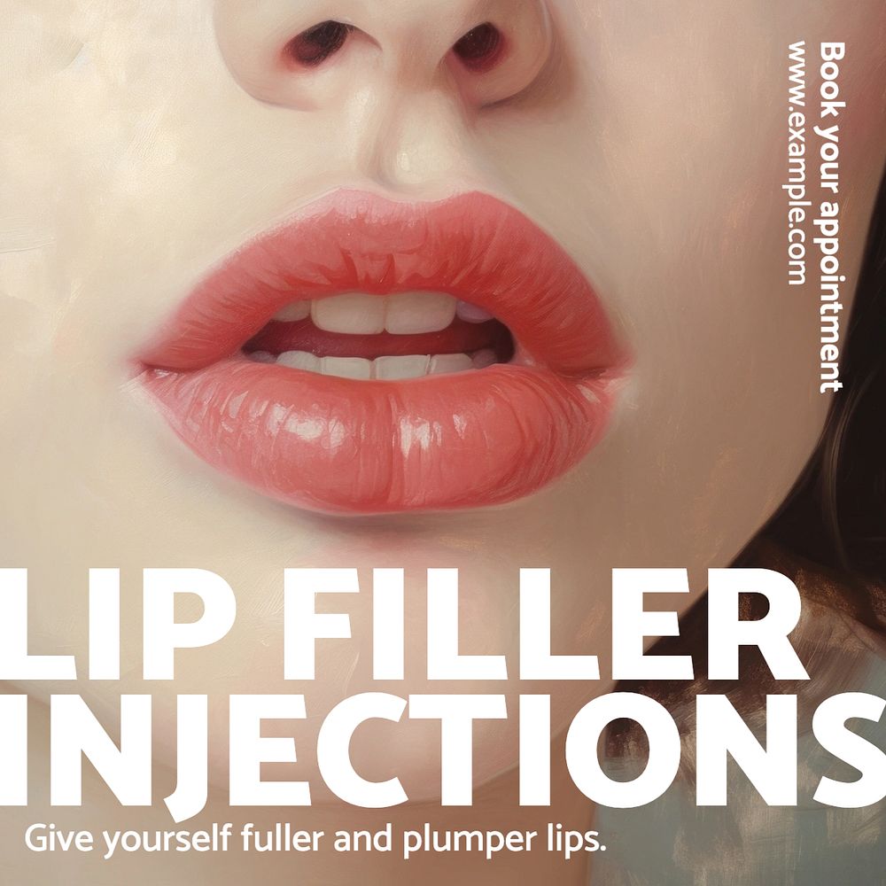 Lip filer injections Facebook post template