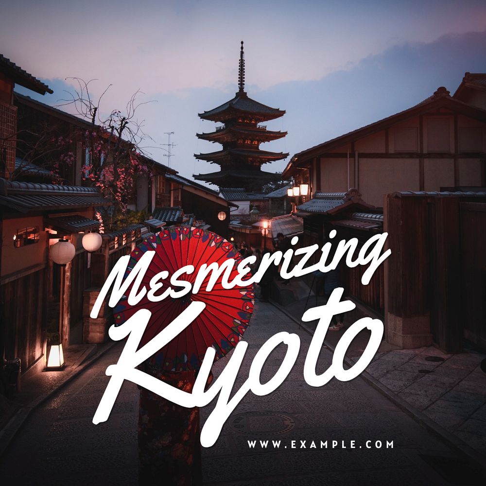 Kyoto travel Instagram post template