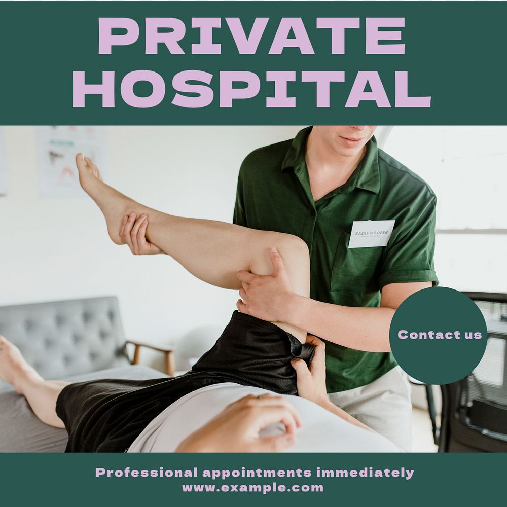 Private hospital Instagram post template