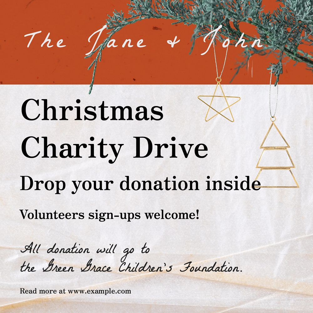 Christmas charity drive Instagram post template