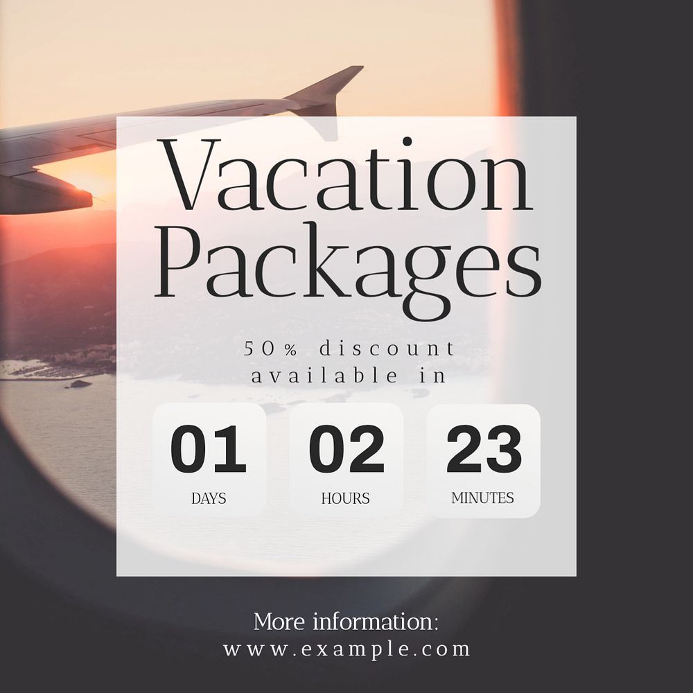 Vacation packages Instagram post template