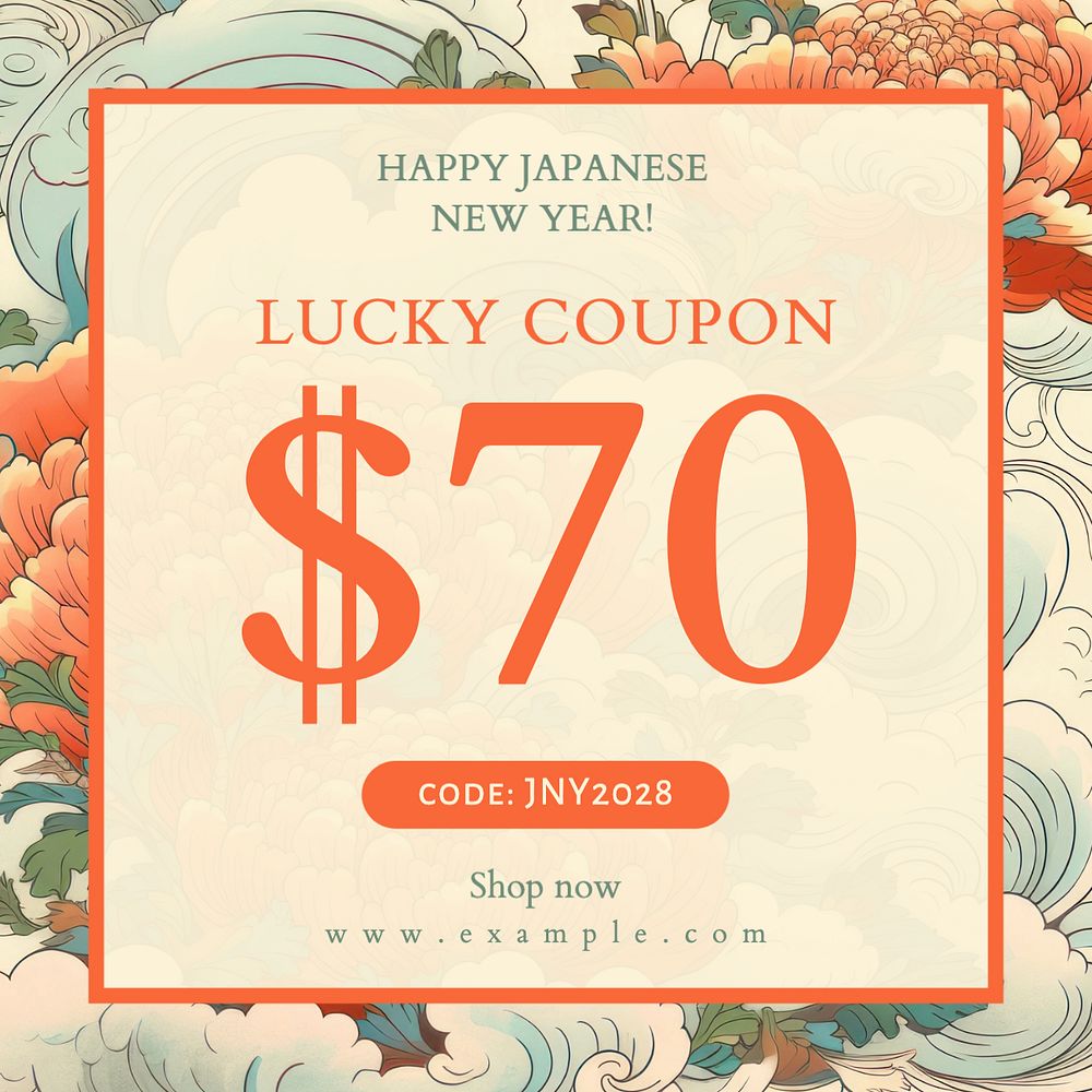 Lucky coupon Instagram post template