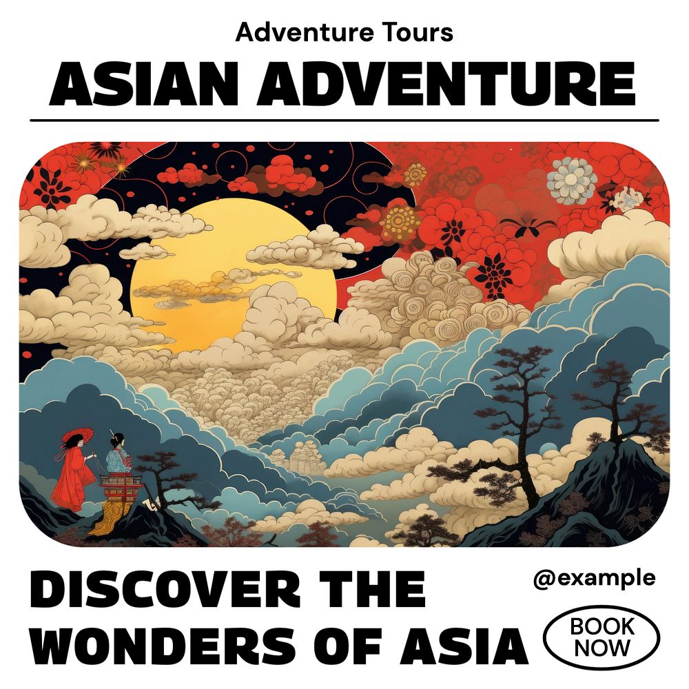 Asian adventure Instagram post template