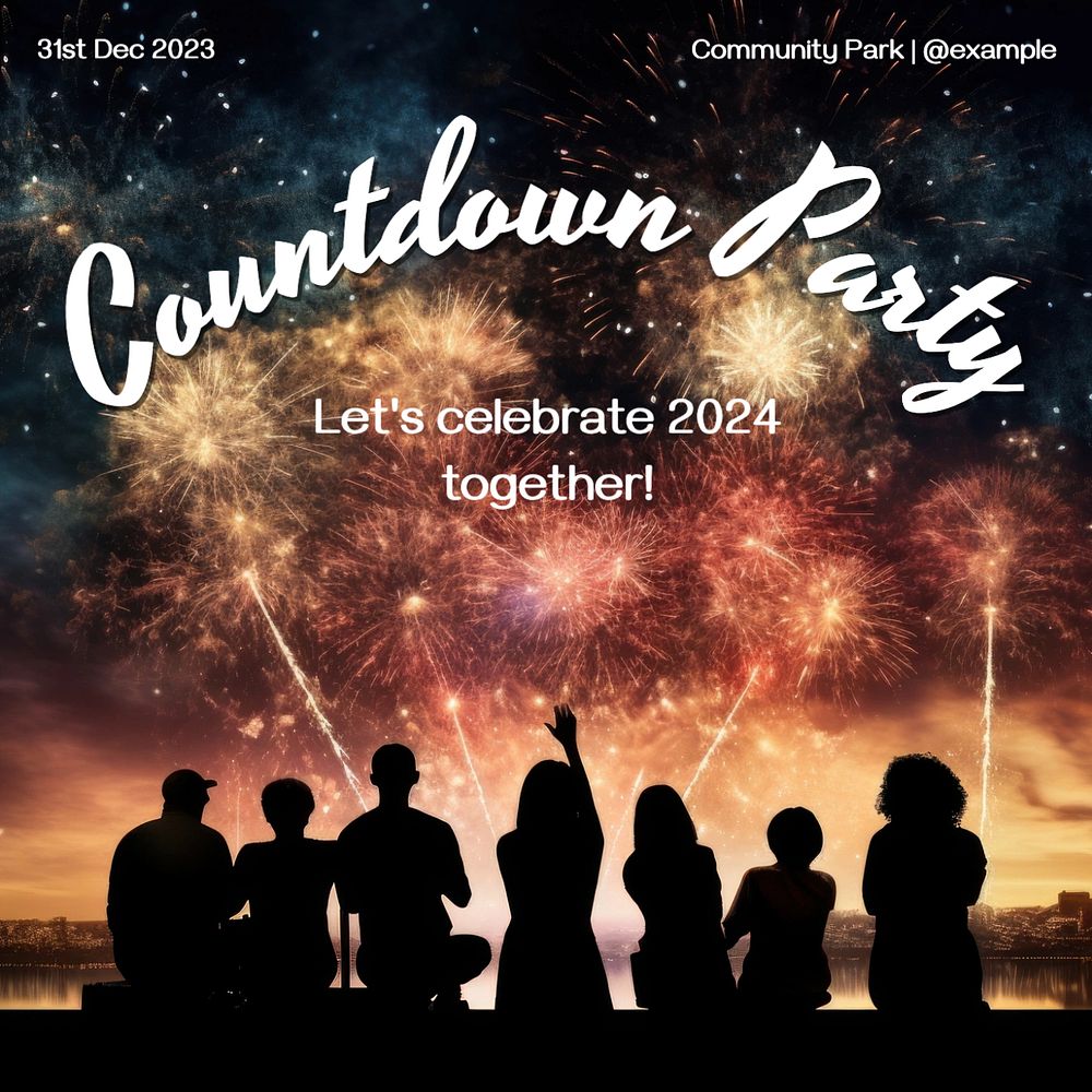 Countdown party Instagram post template