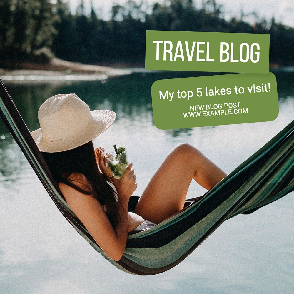 Travel blog Instagram post template