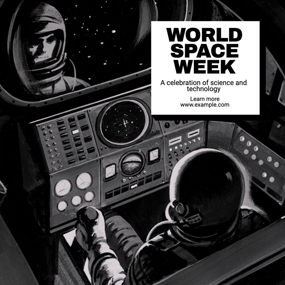 World space week Instagram post template