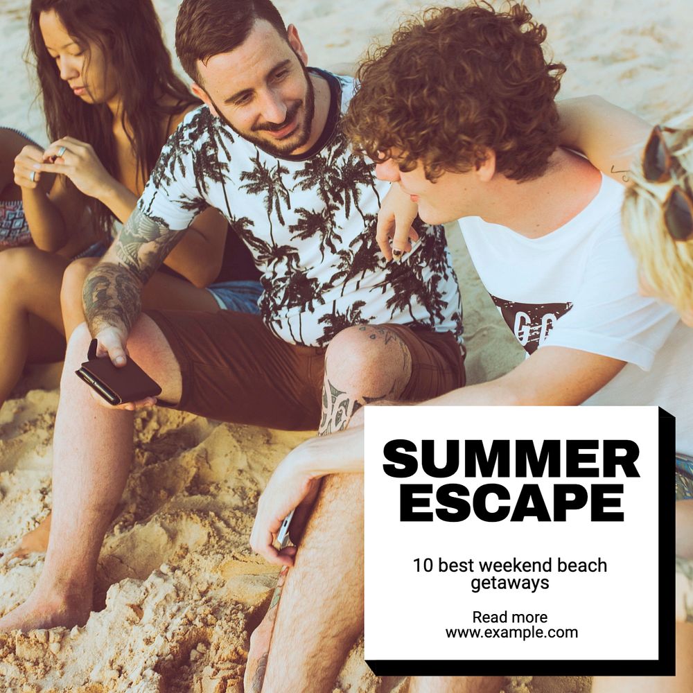 Summer escape Instagram post template