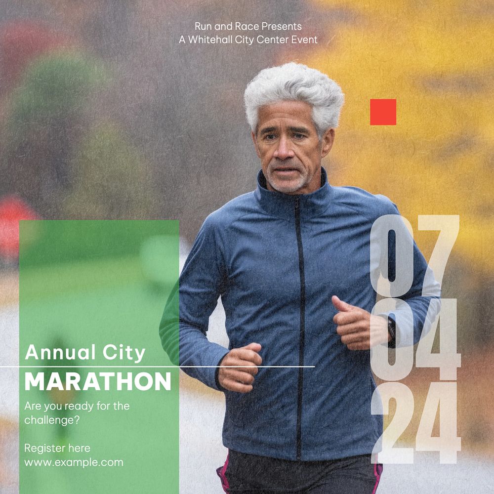 City marathon Instagram post template