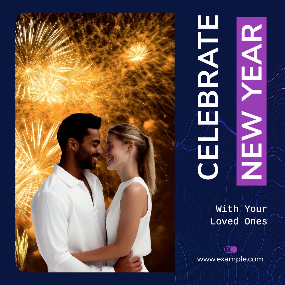 New Year celebration Instagram post template