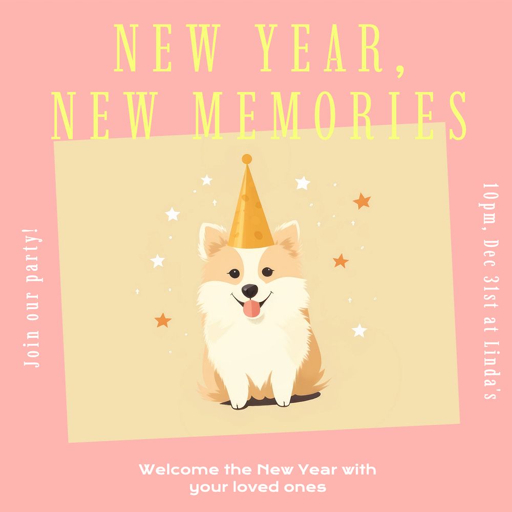 New year resolutions Instagram post template