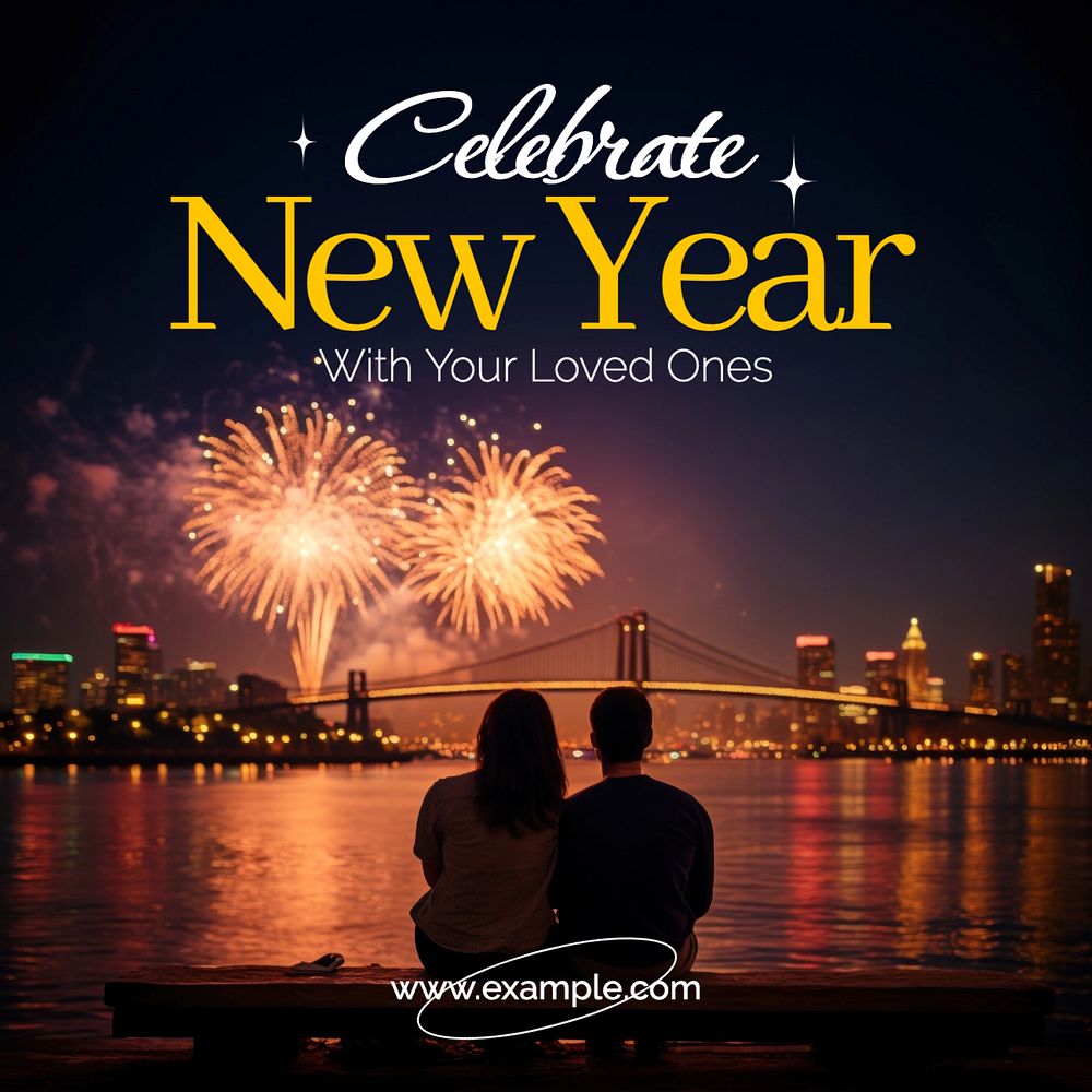 New Year celebration Instagram post template