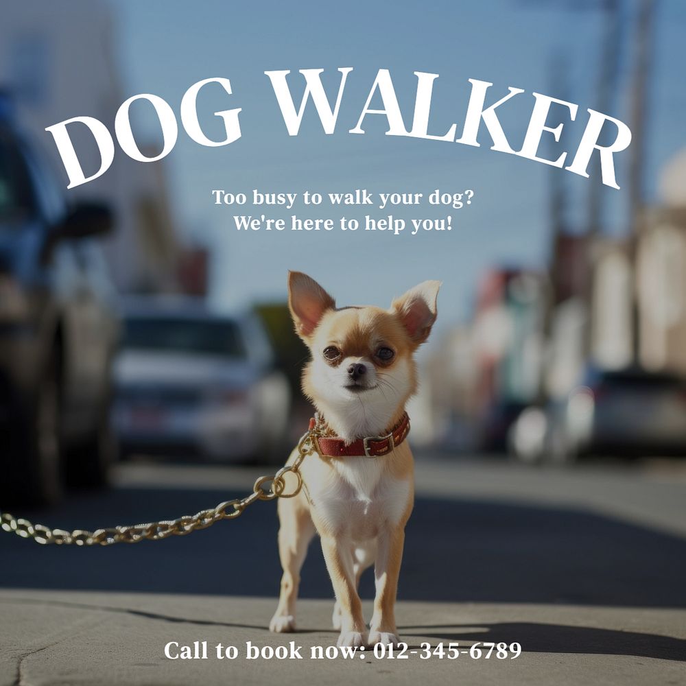 Dog walking service Instagram post template