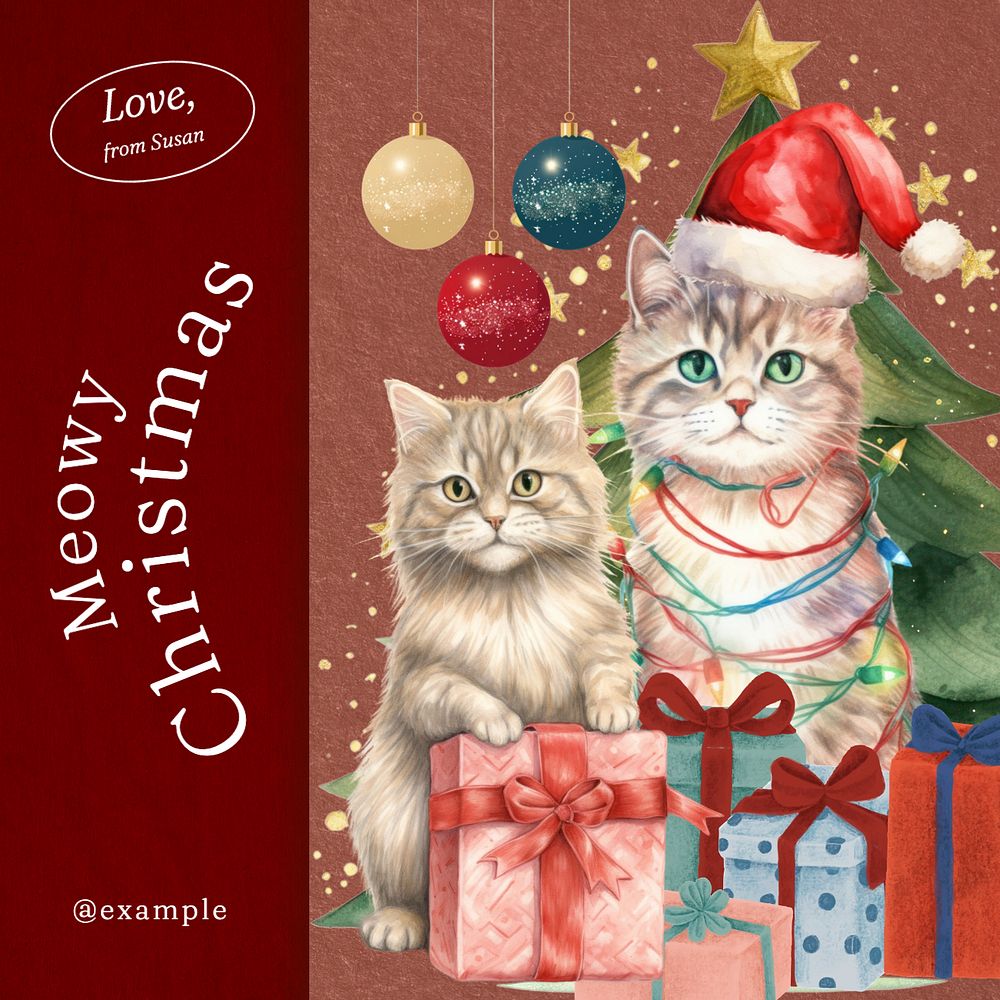 Meowy Christmas Instagram post template