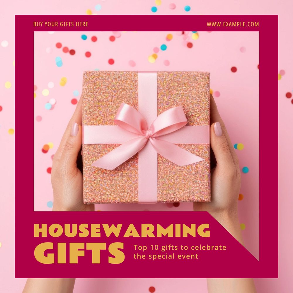 Housewarming gifts Instagram post template