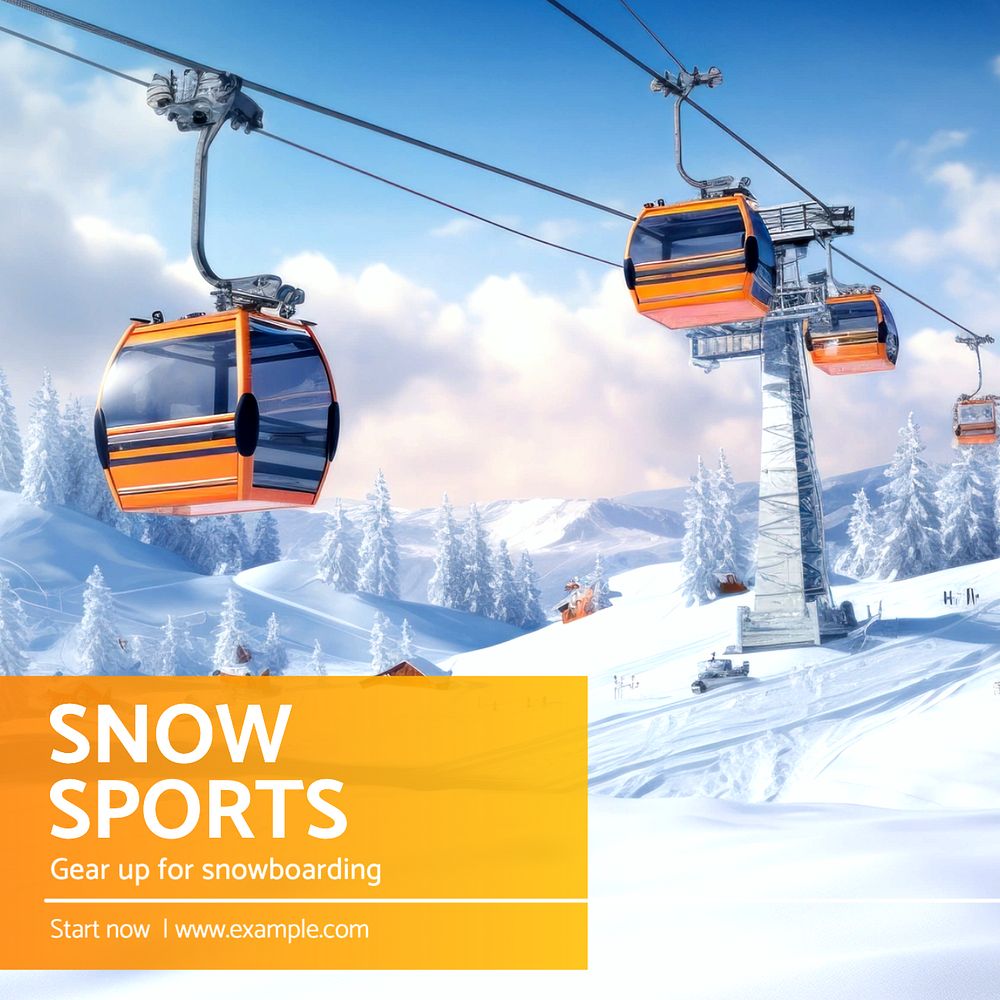 Snow sports Instagram post template