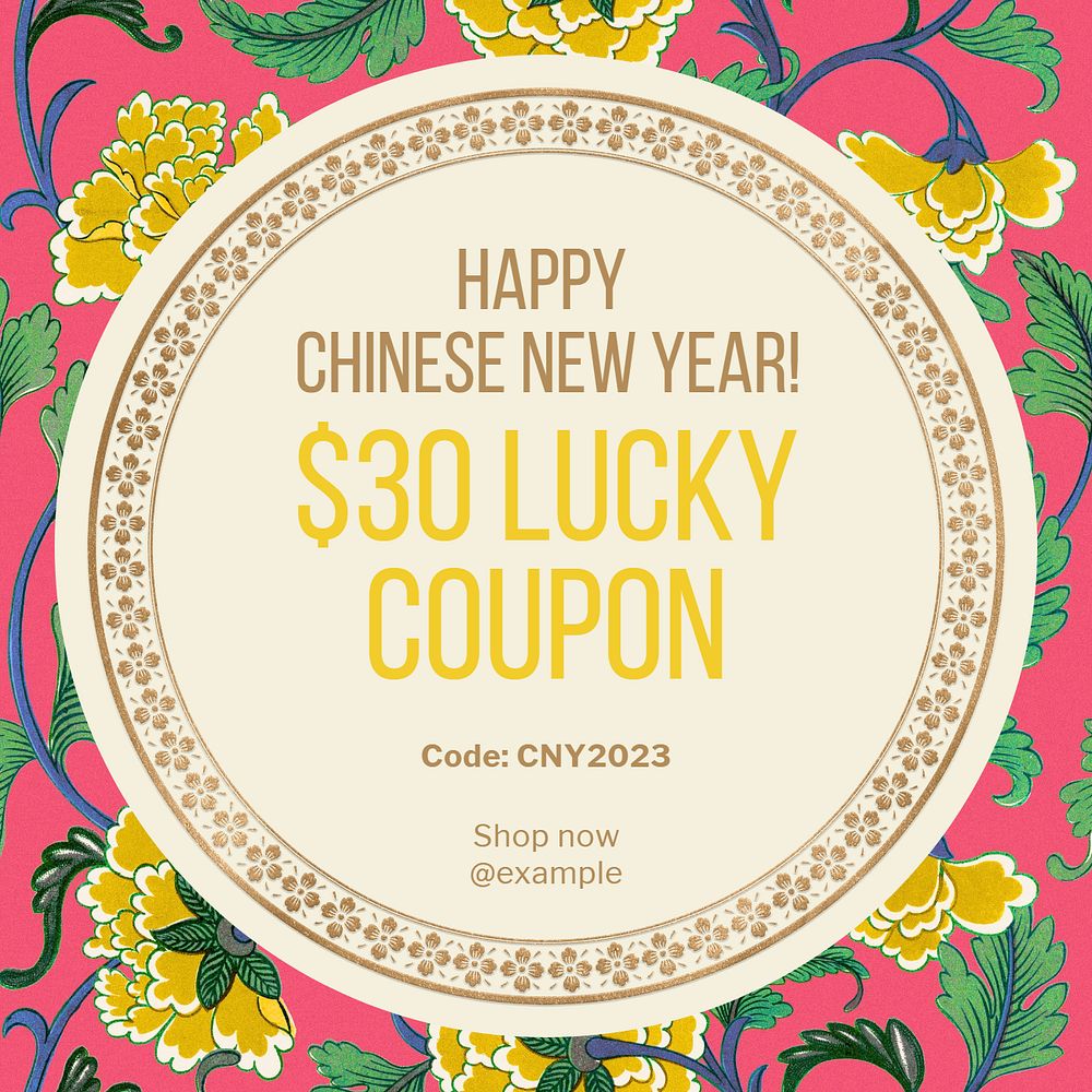 Lucky coupon Instagram post template