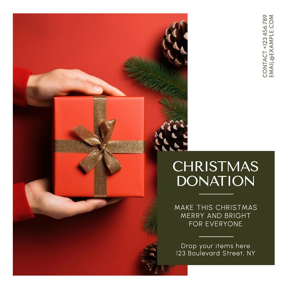 Christmas donation Instagram post template