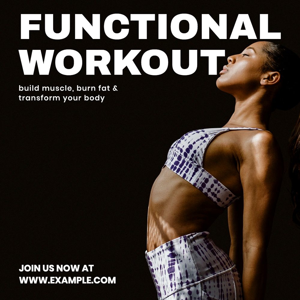 Functional workout Instagram post template