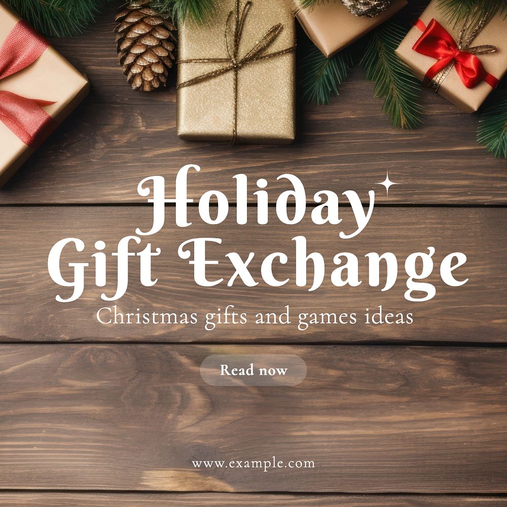 Holiday gift exchange Instagram post template