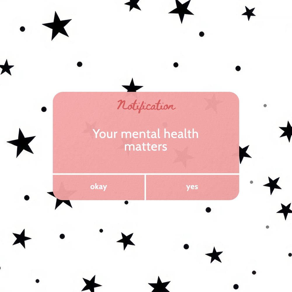 Mental health notification Instagram post template