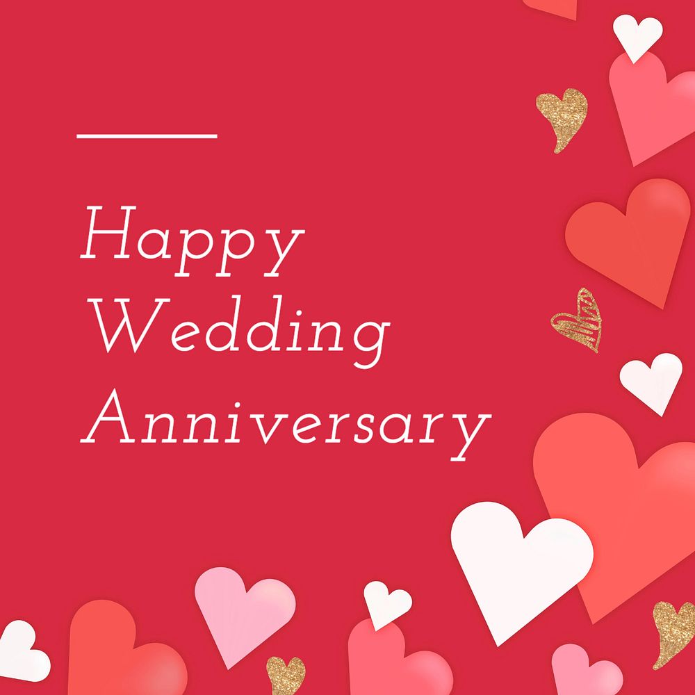 Happy wedding anniversary Instagram post template