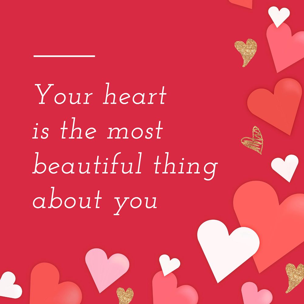 Your heart is beautiful Instagram post template