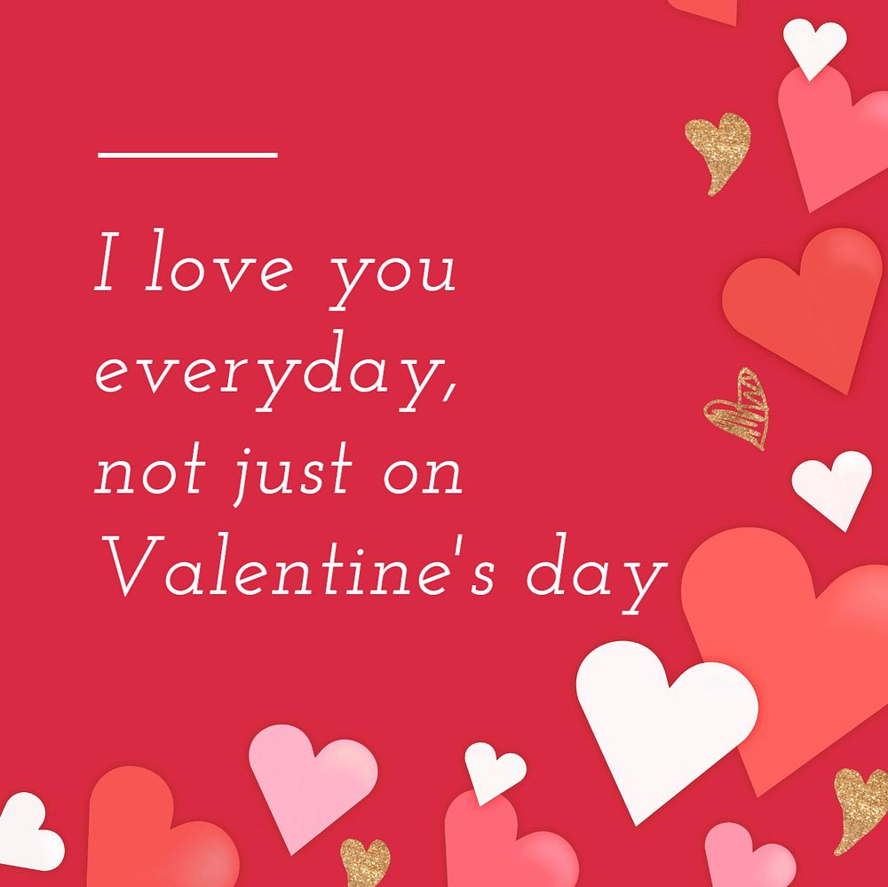 Valentine quote Instagram post template