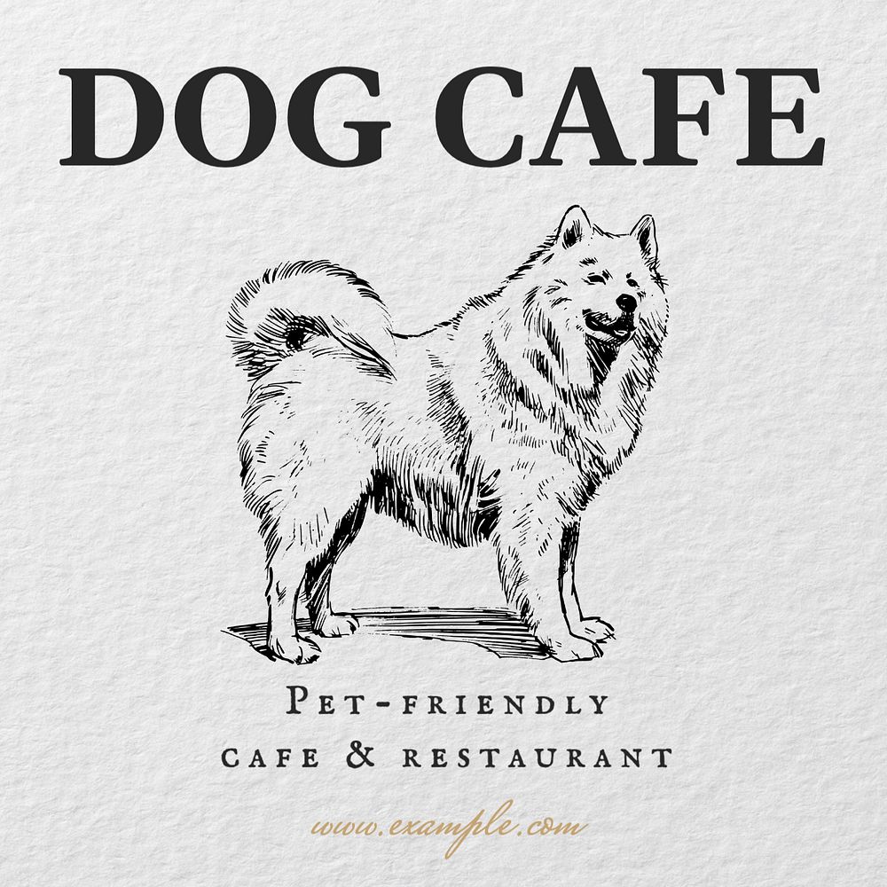 Dog cafe Instagram post template