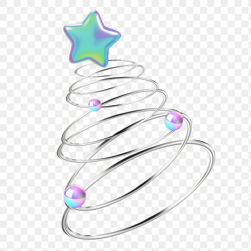 Christmas tree png element, editable futuristic design