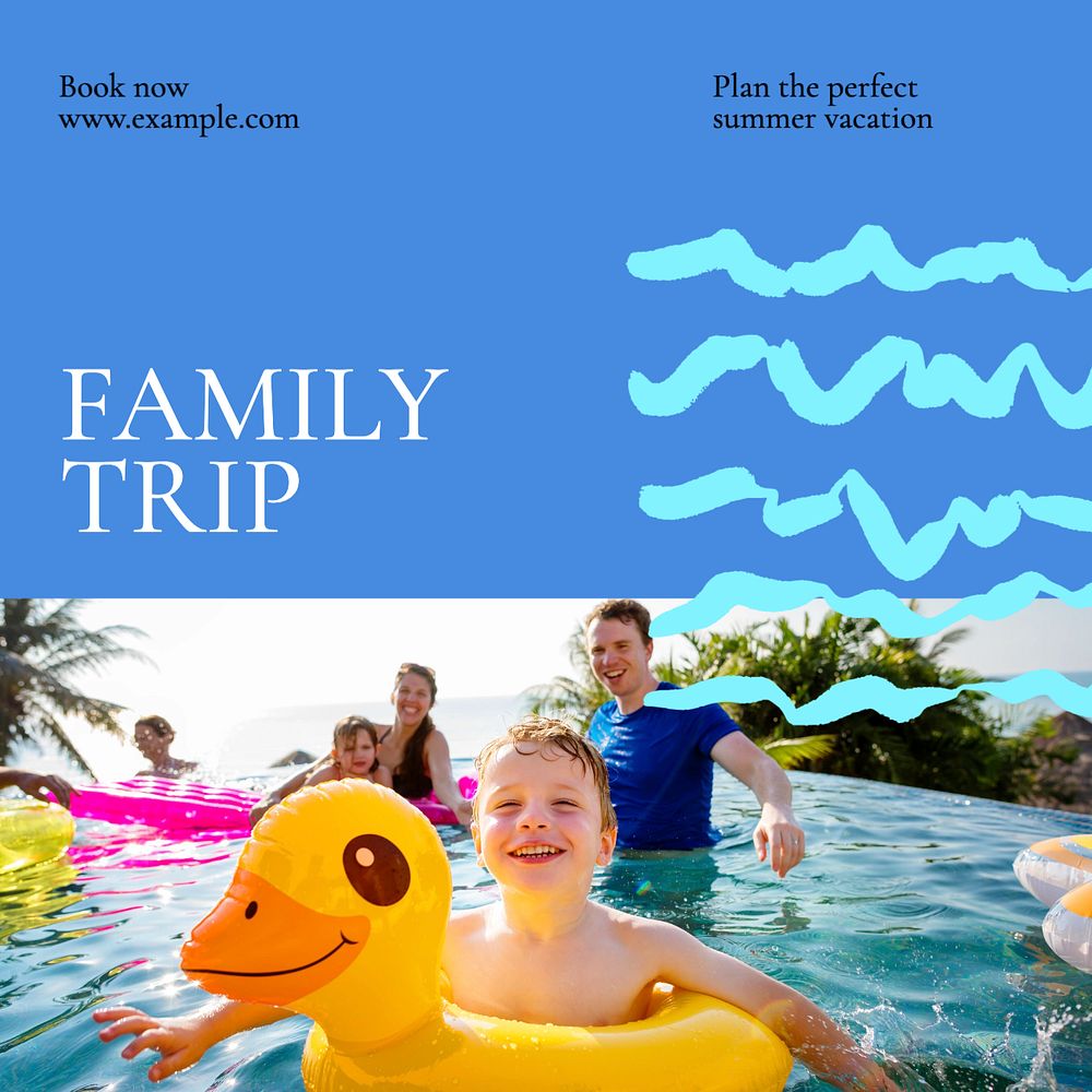 Family trip Instagram post template