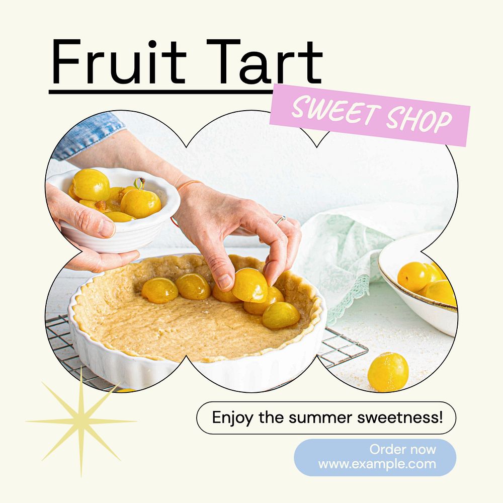 Fruit tart Instagram post template