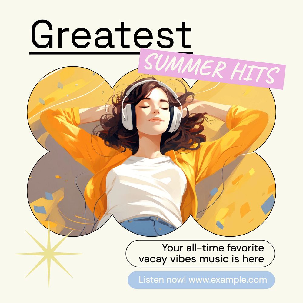 Summer songs playlist post template