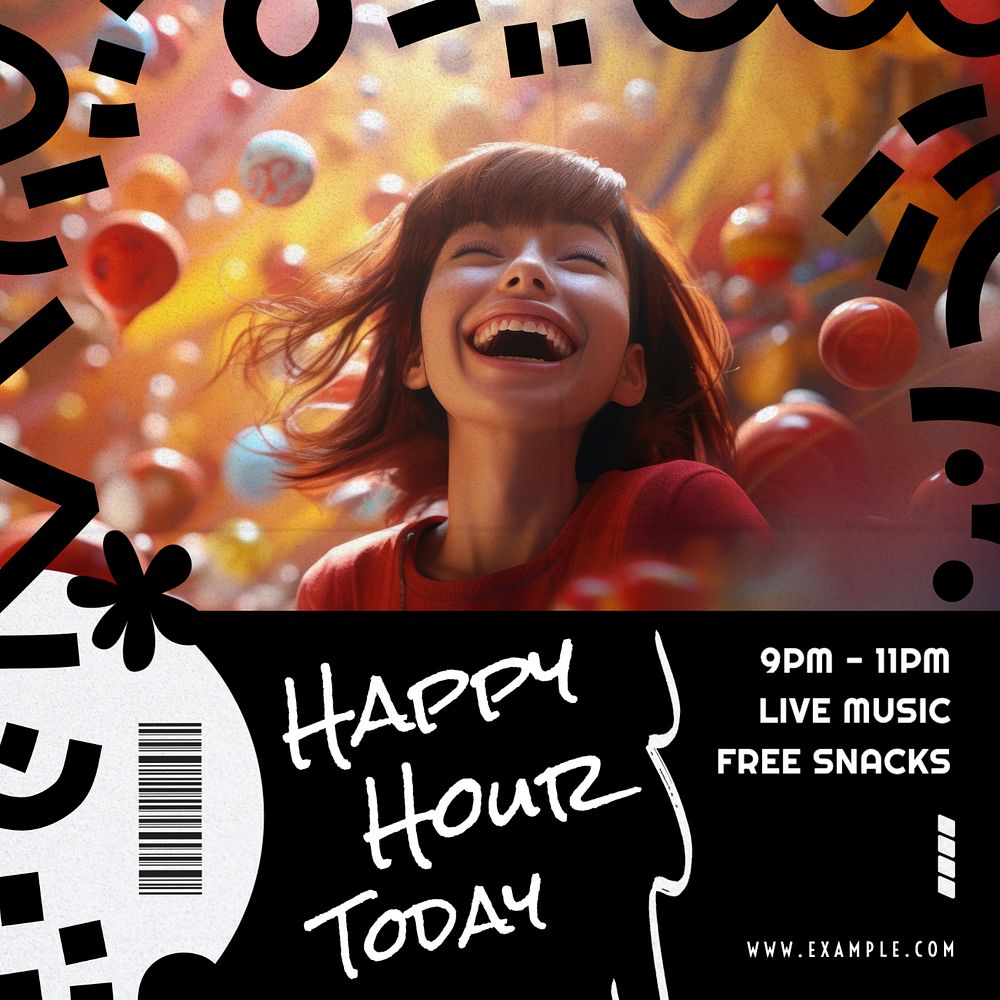 Happy hour Facebook post template