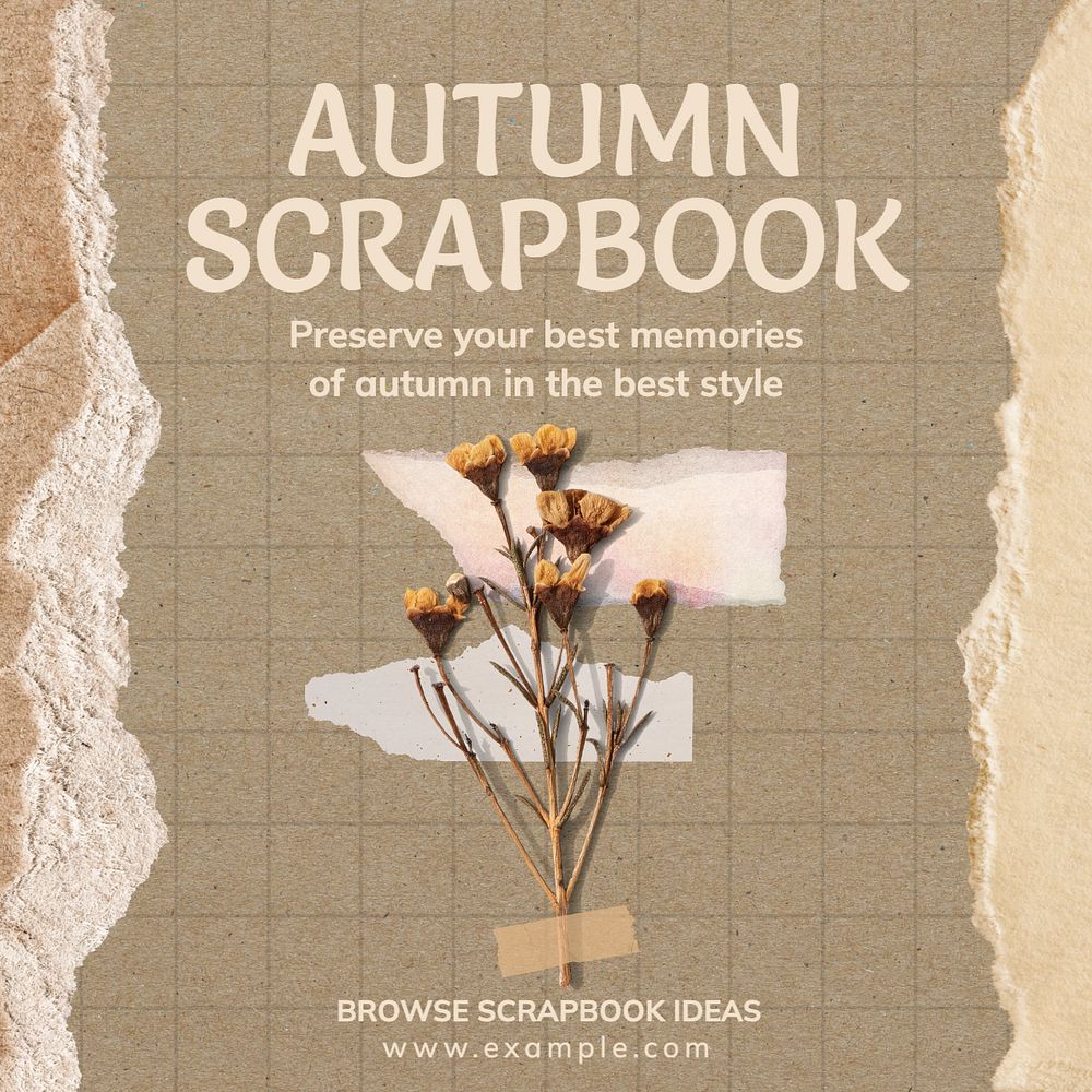 Autumn scrapbook Instagram post template