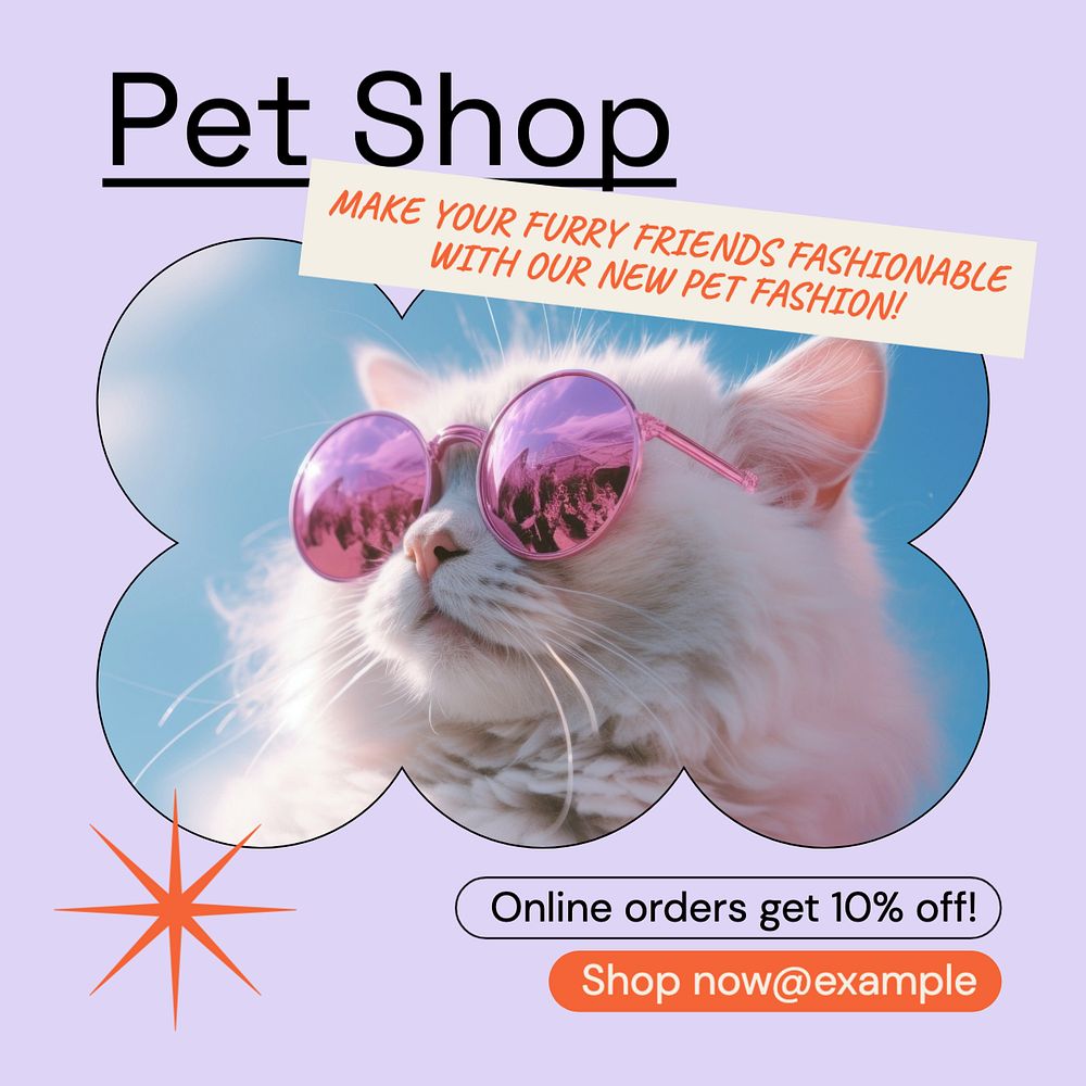 Pet shop Facebook post template