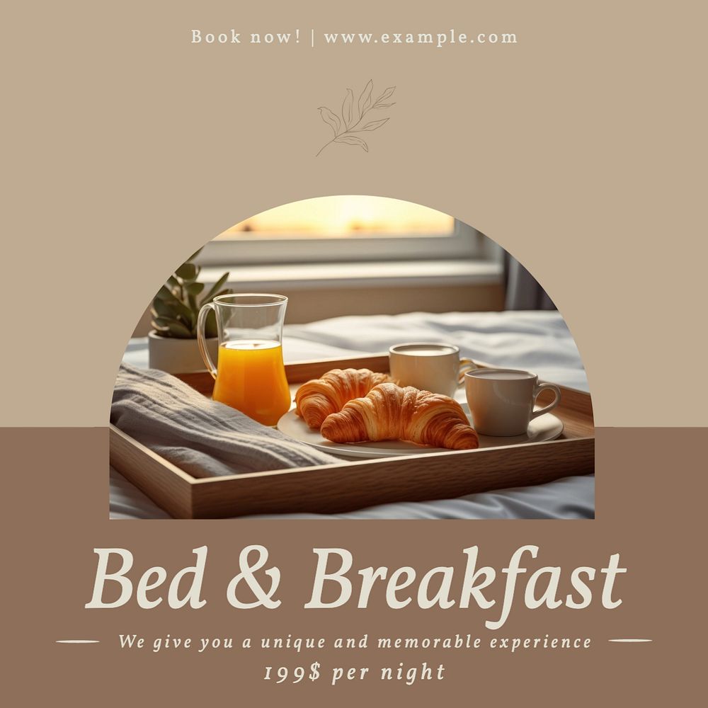 Bed & breakfast Instagram post template