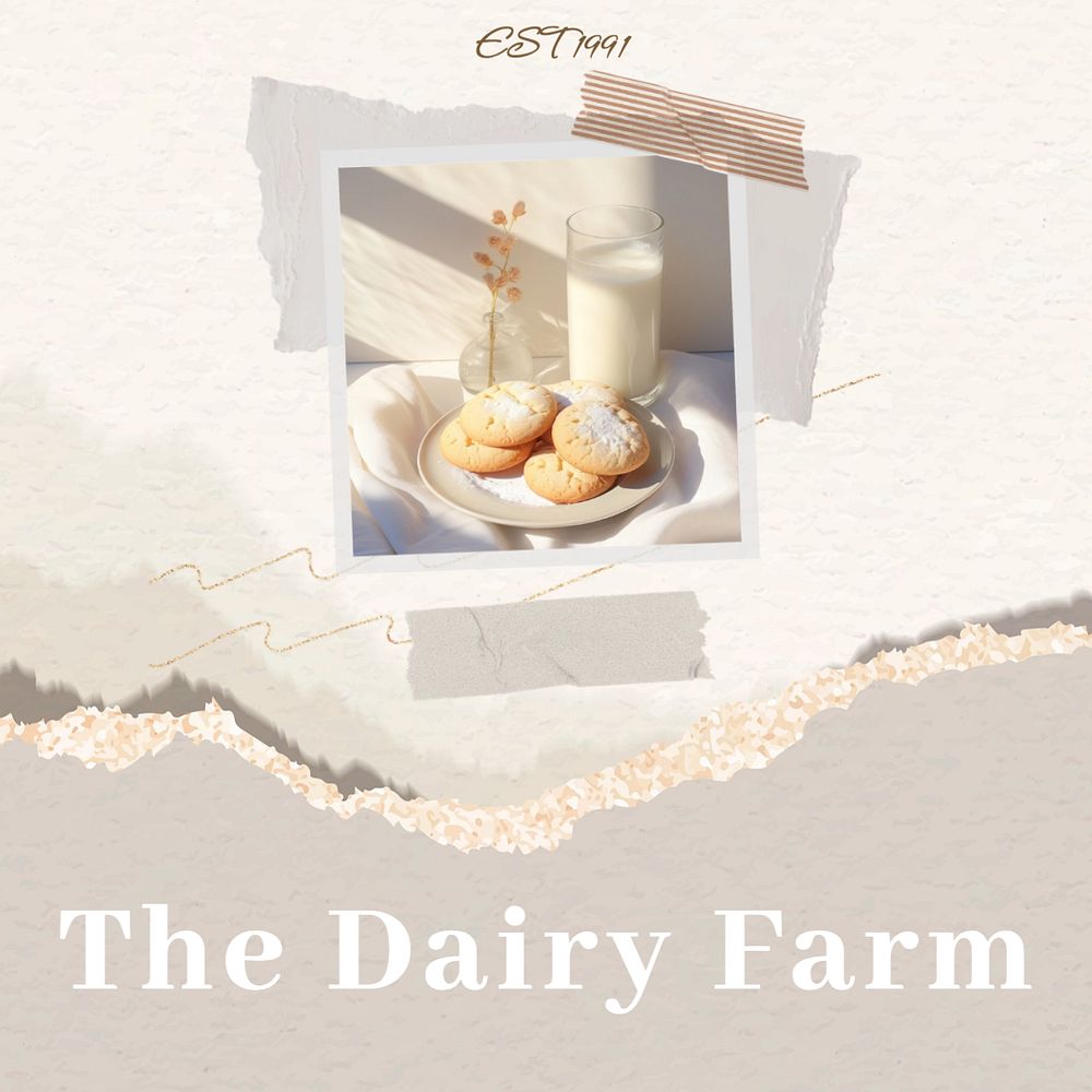 Dairy farm logo Instagram post template