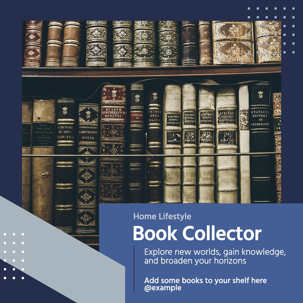 Book collector Instagram post template