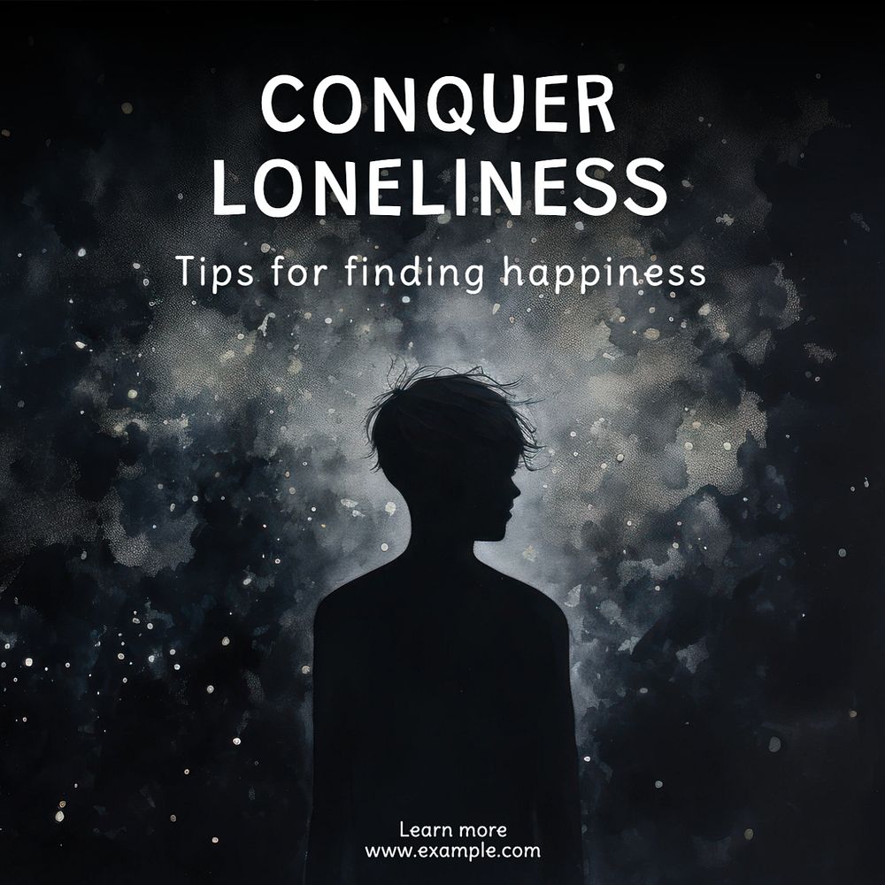 Conquer loneliness Instagram post template