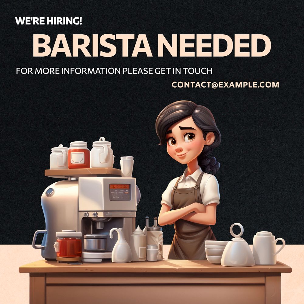 Barista needed Instagram post template