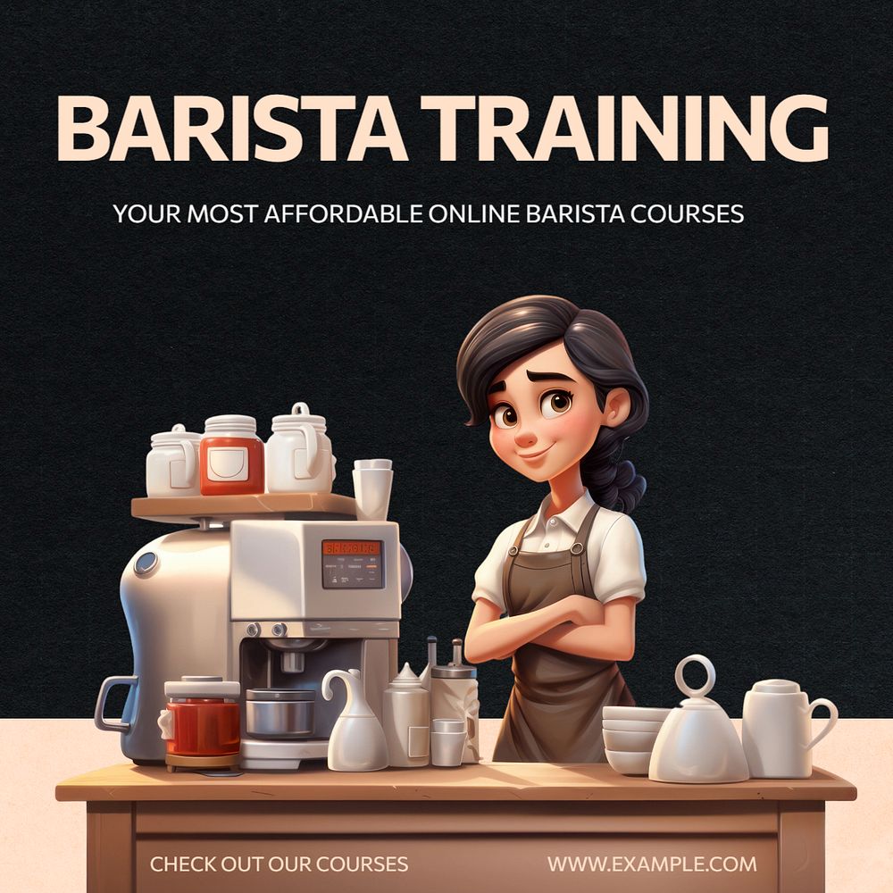 Barista training Instagram post template