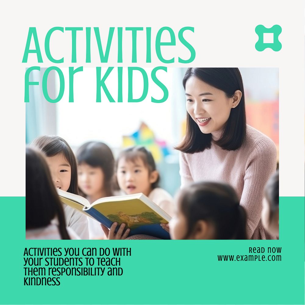 Activities for kids Instagram post template