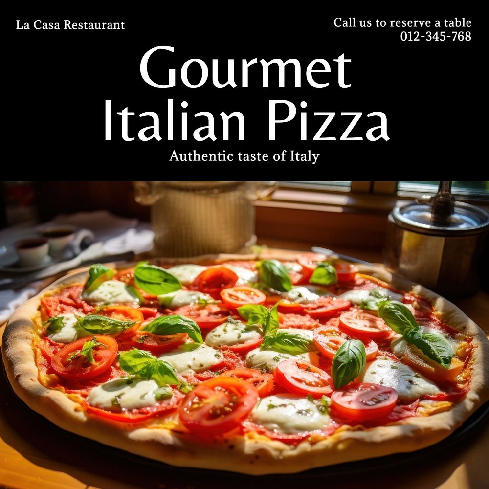 Gourmet Italian pizza Instagram post template