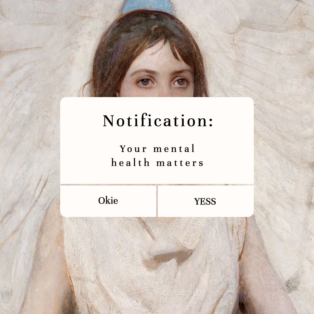 Mental health notification Instagram post template